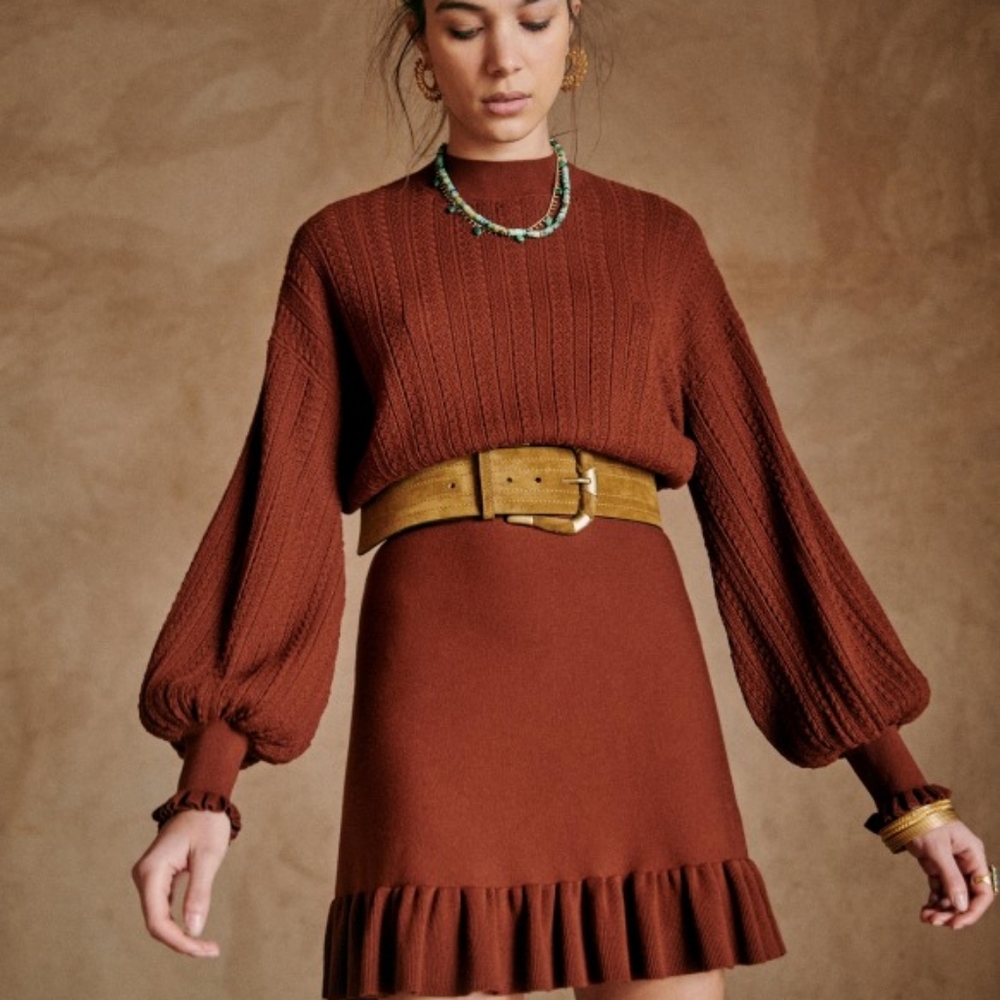 carlie dress in brown